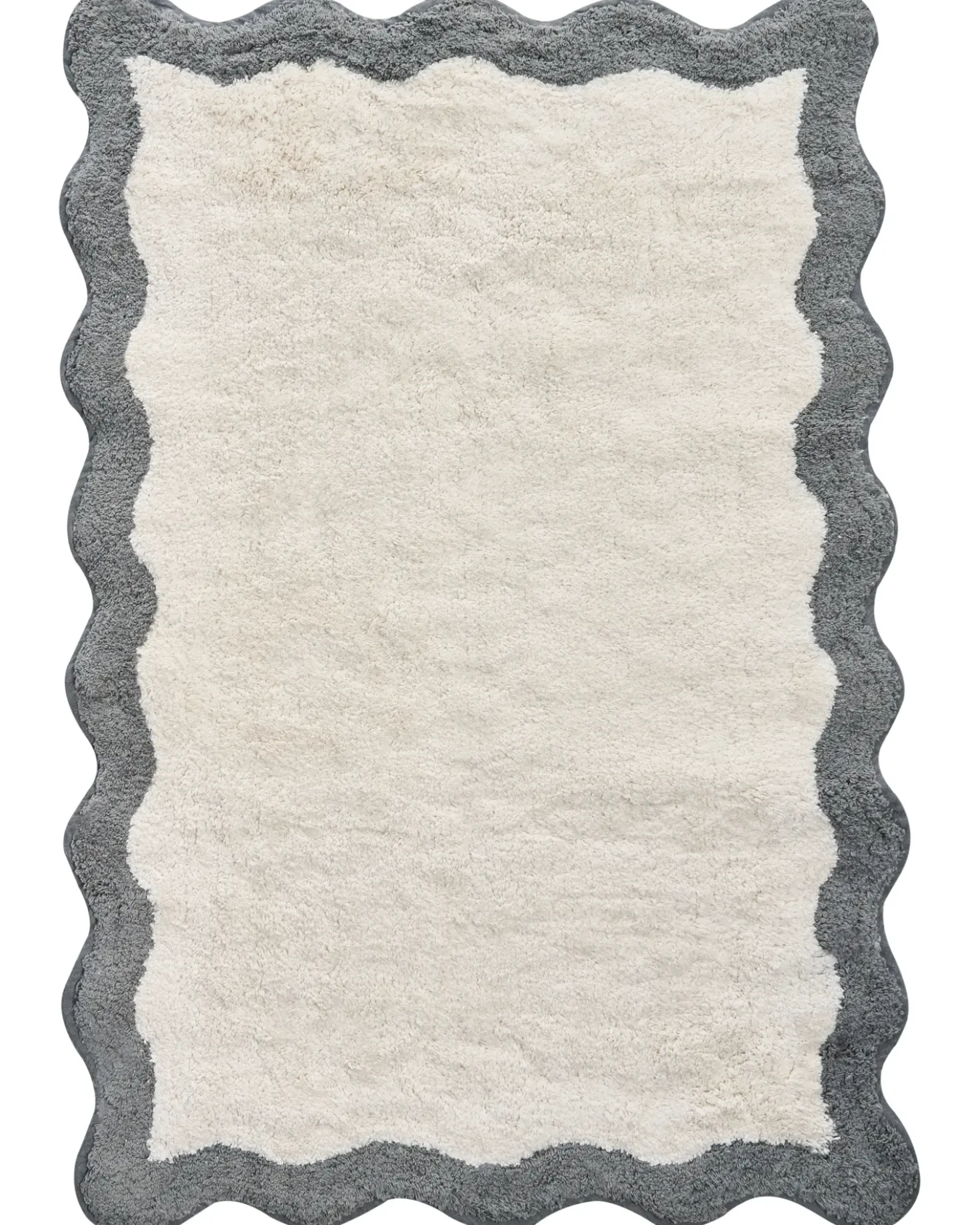 Tappeto da bagno NANGAL Grigio/Beige 60 x 90 cm Cotone