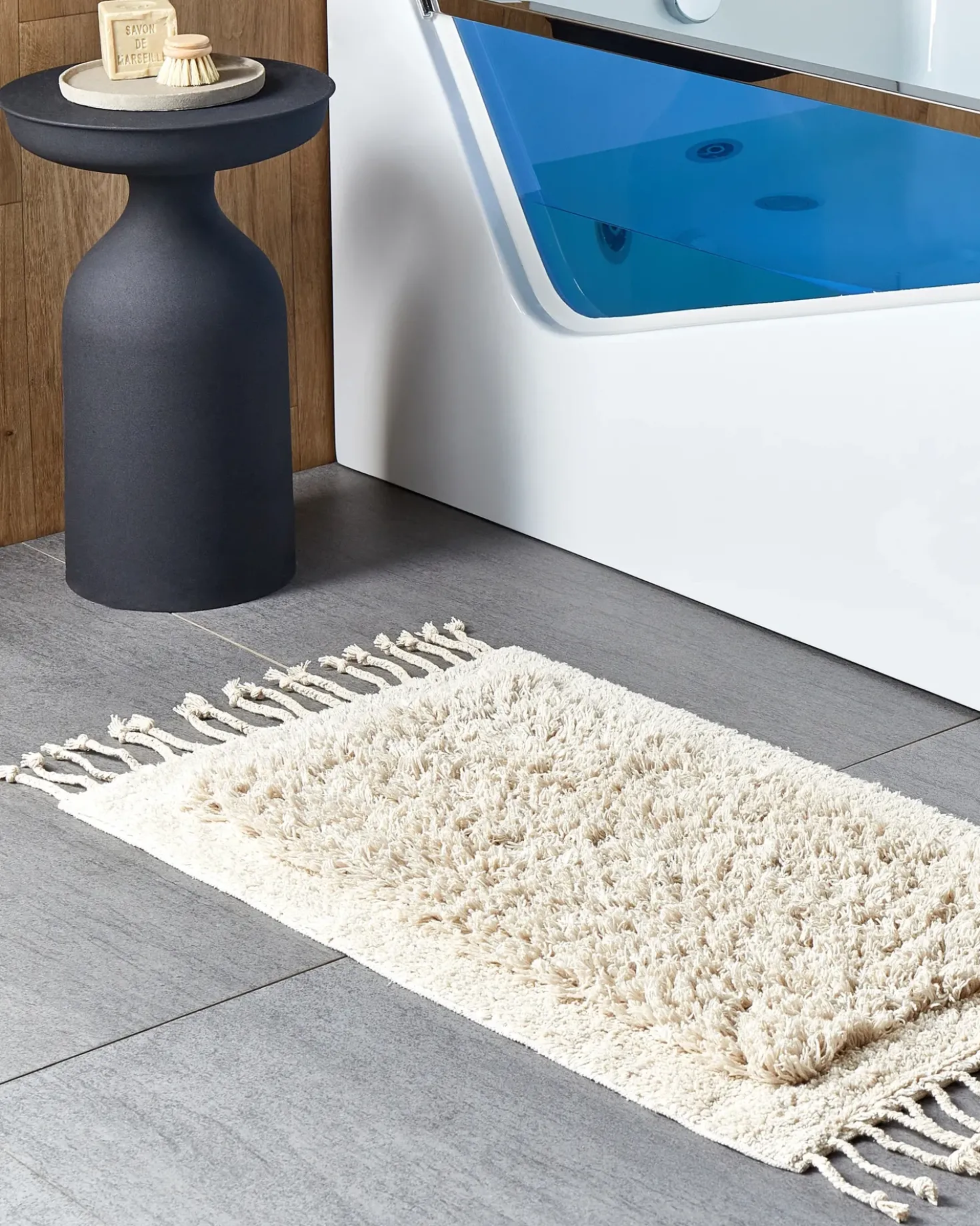 Tappeto da bagno OLTAN Beige 50 x 80 cm Cotone