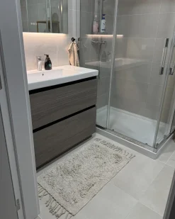 Tappeto da bagno OLTAN Beige 50 x 80 cm Cotone