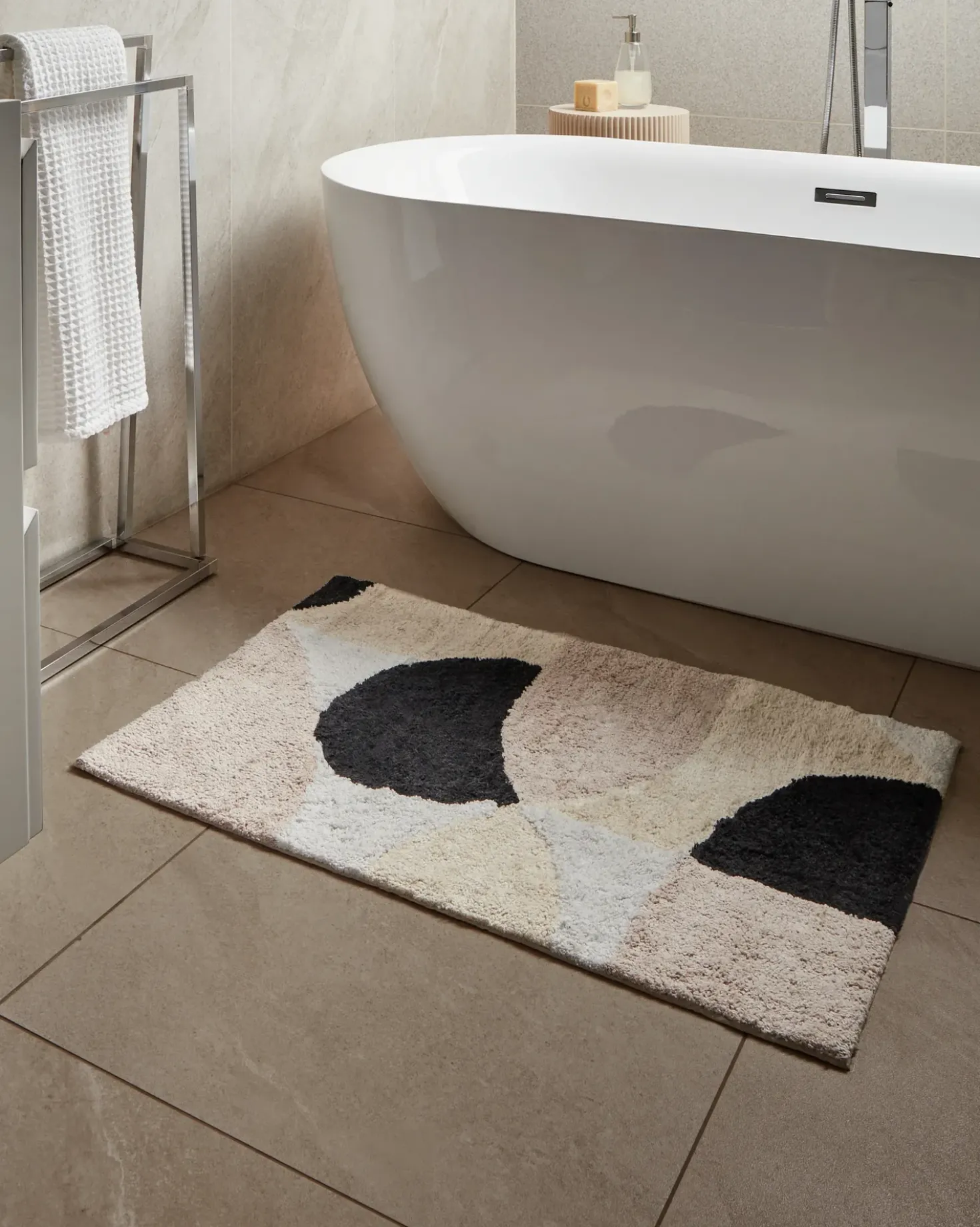 Tappeto da bagno SANOLI Beige 60 x 90 cm Cotone