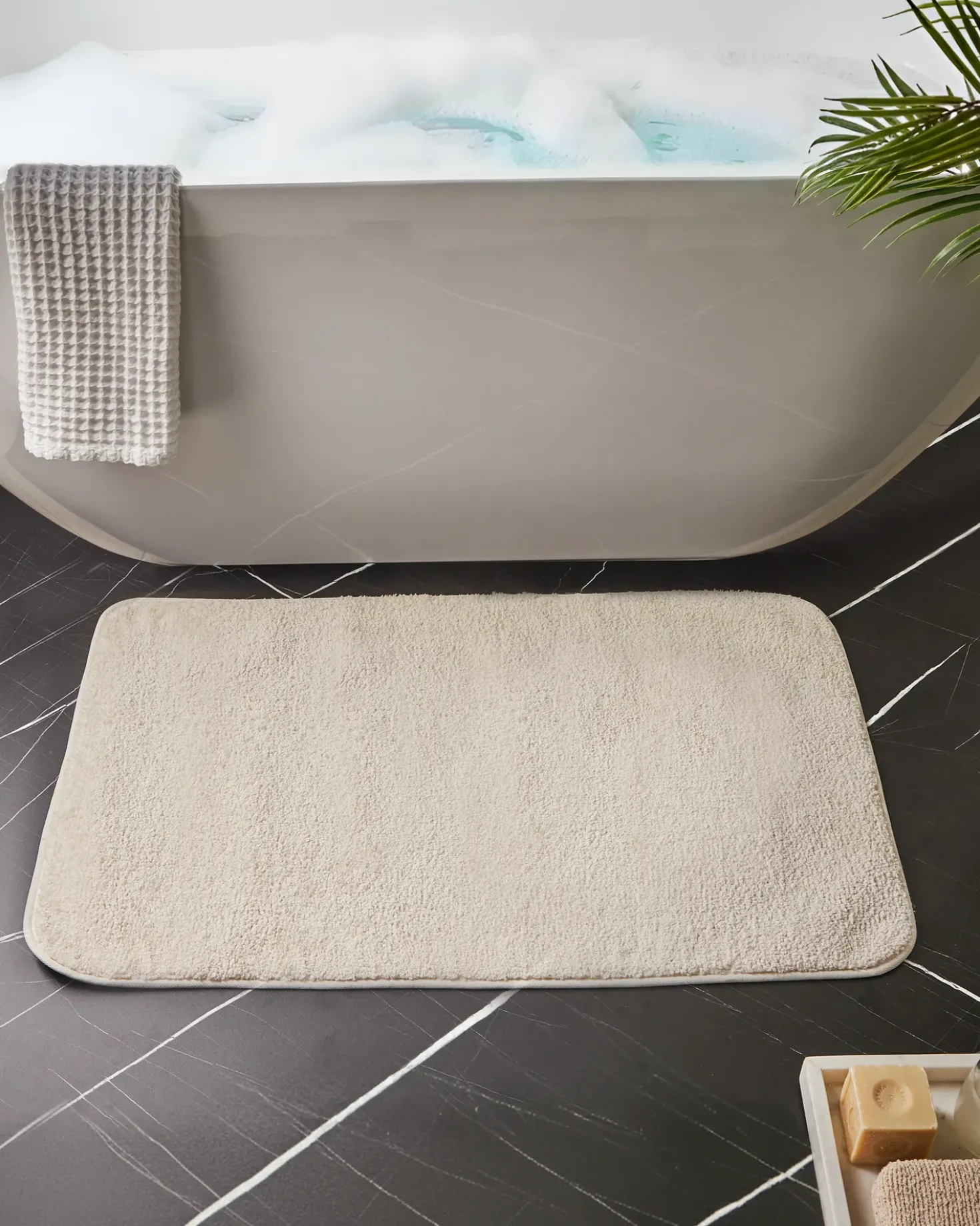 Tappeto da bagno URLANA Bianco sporco 60 x 90 cm Microfibra