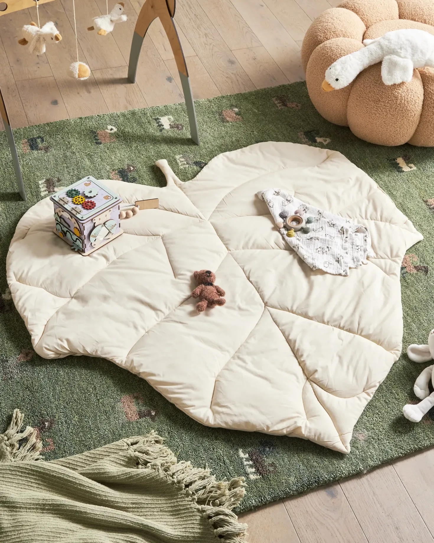 Tappeto da gioco per bambini HELIKON 110 x 110 cm Cotone Bianco sporco