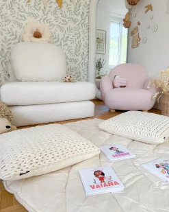 Tappeto da gioco per bambini EOLIA 110 x 110 cm Cotone Bianco sporco