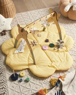 Tappeto da gioco per bambini ACADINE 110 x 110 cm Cotone Giallo