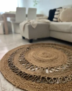 Tappeto DIKILI Beige ø 120 cm Iuta
