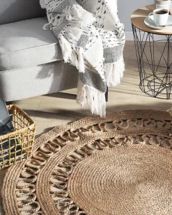 Tappeto DIKILI Beige ø 120 cm Iuta