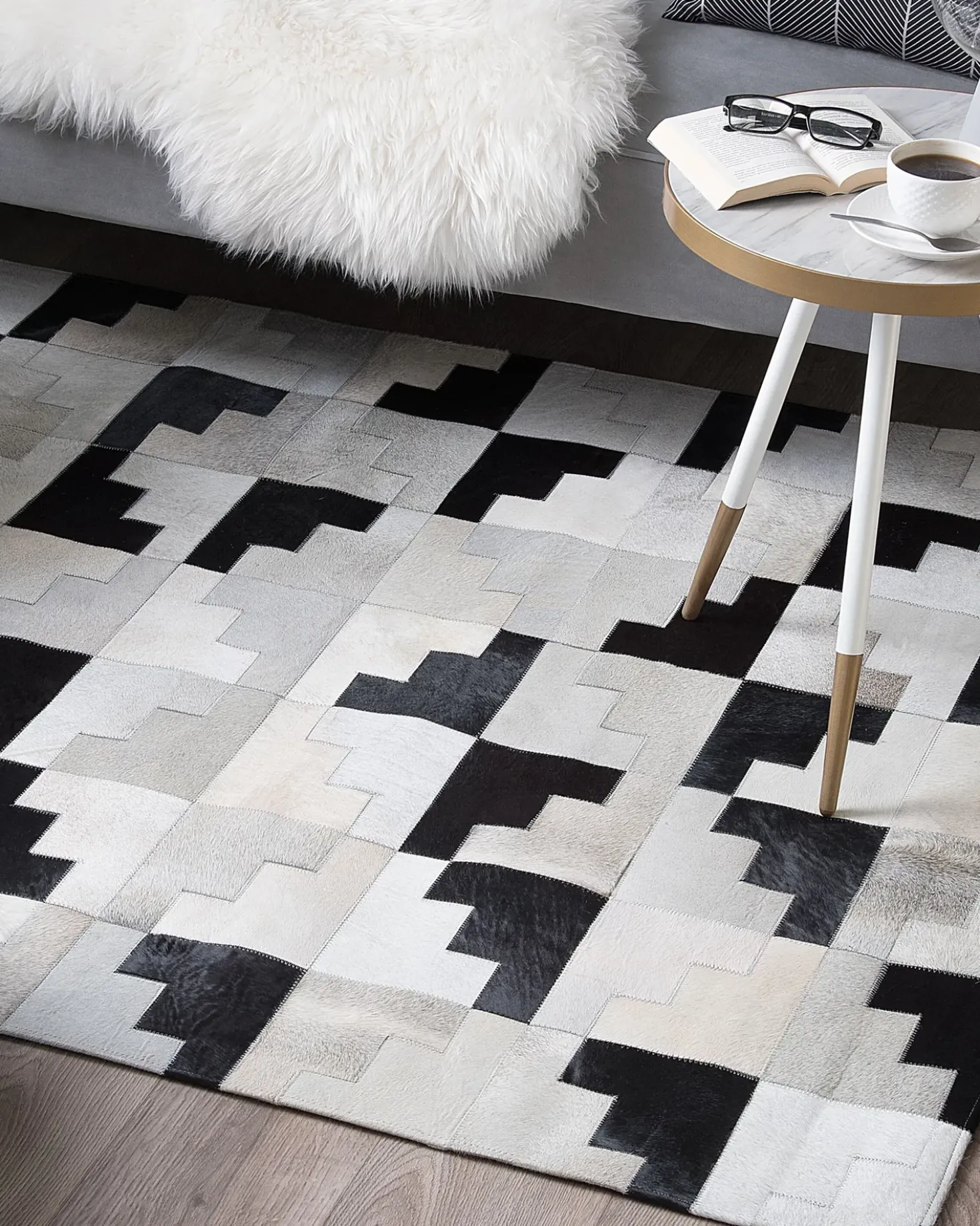 Tappeto EFIRLI Grigio 160 x 230 cm Pelle naturale