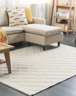 Tappeto ELLEK Bianco 160 x 230 cm Lana