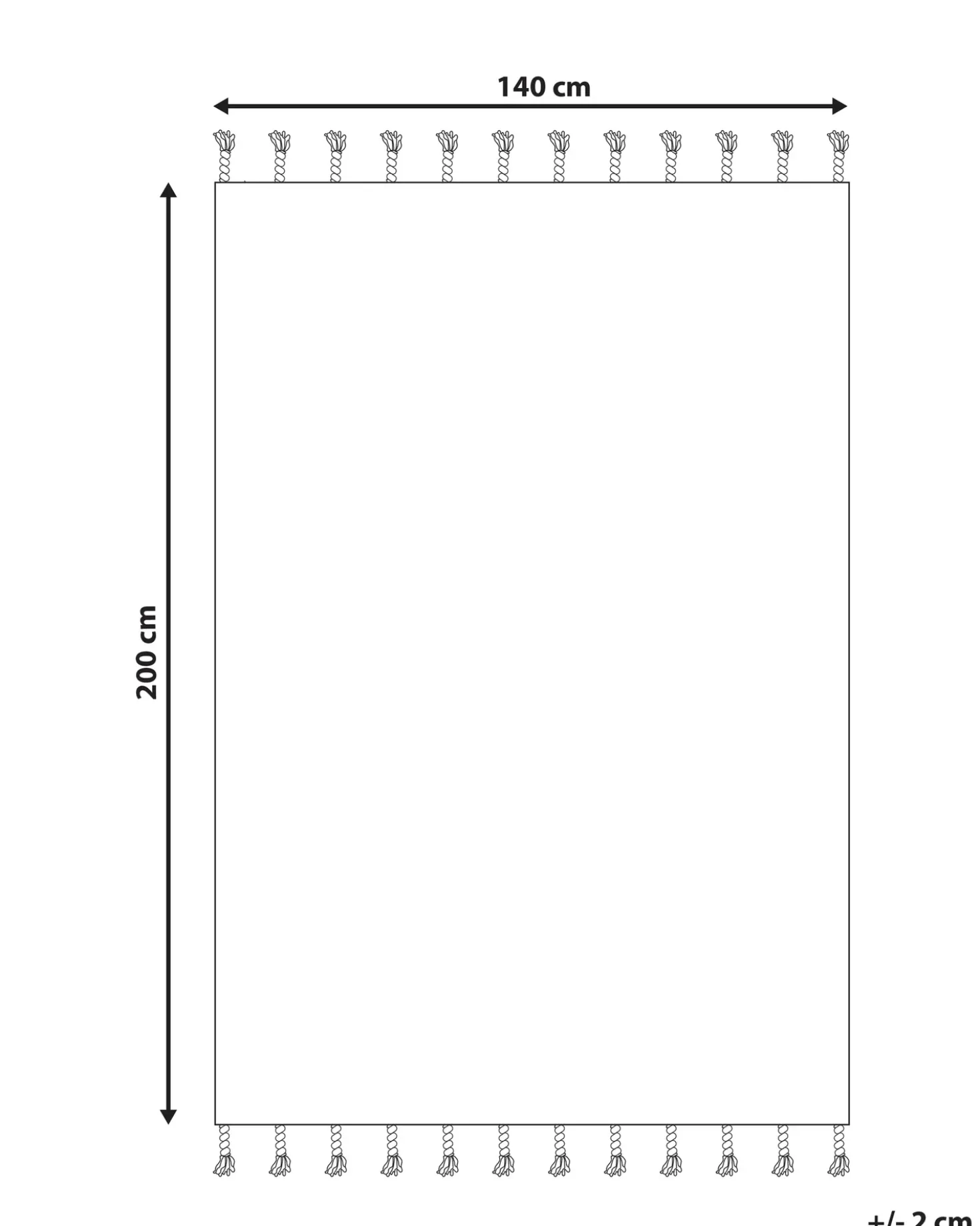 Tappeto ERAY Beige chiaro 140 x 200 cm Cotone