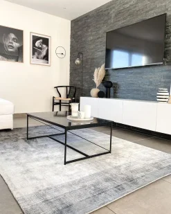 Tappeto ERCIS Blu 200 x 200 cm Viscosa