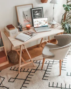 Tappeto ERLER Beige chiaro 160 x 230 cm Cotone