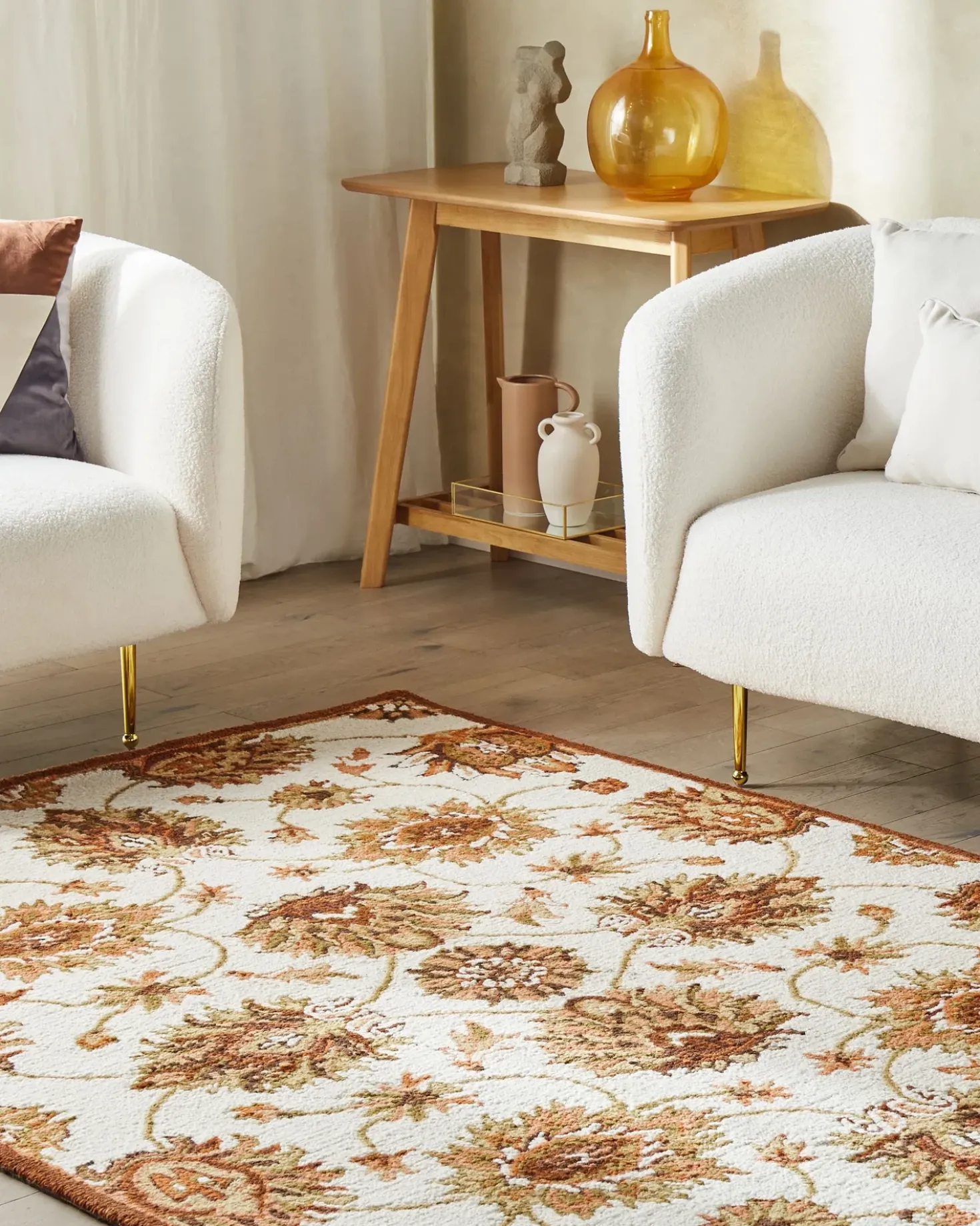 Tappeto EZINE Beige 160 x 230 cm Lana