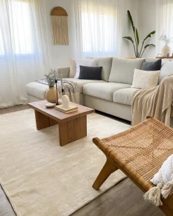Tappeto GESI II Beige chiaro 160 x 230 cm Viscosa
