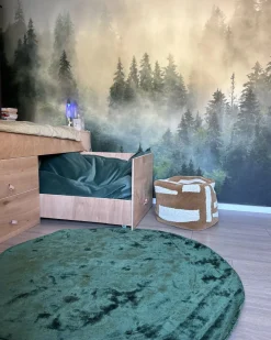 Tappeto GESI II Verde smeraldo ø 140 cm Viscosa