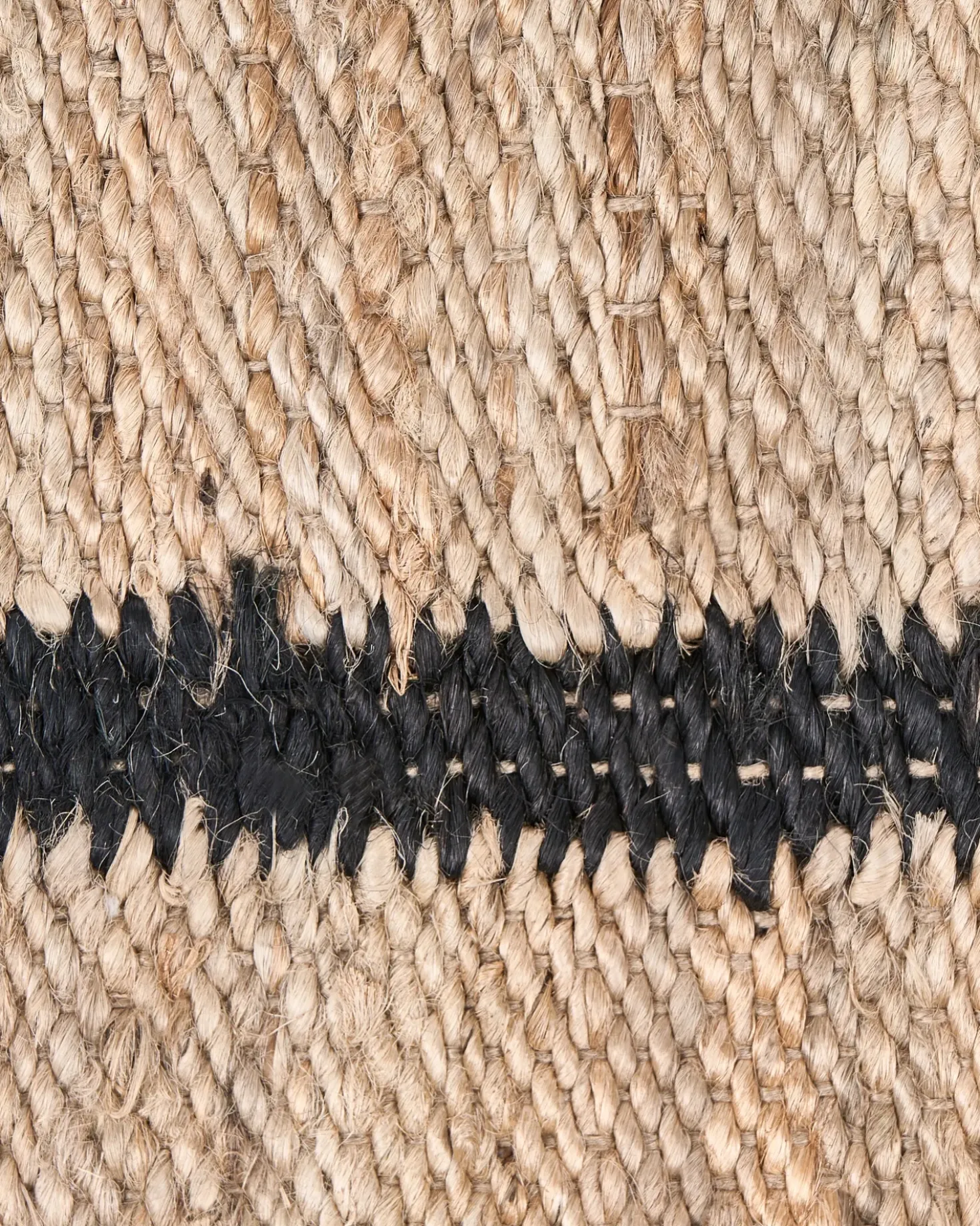 Tappeto GONDIA Nero/Beige 80 x 300 cm Iuta