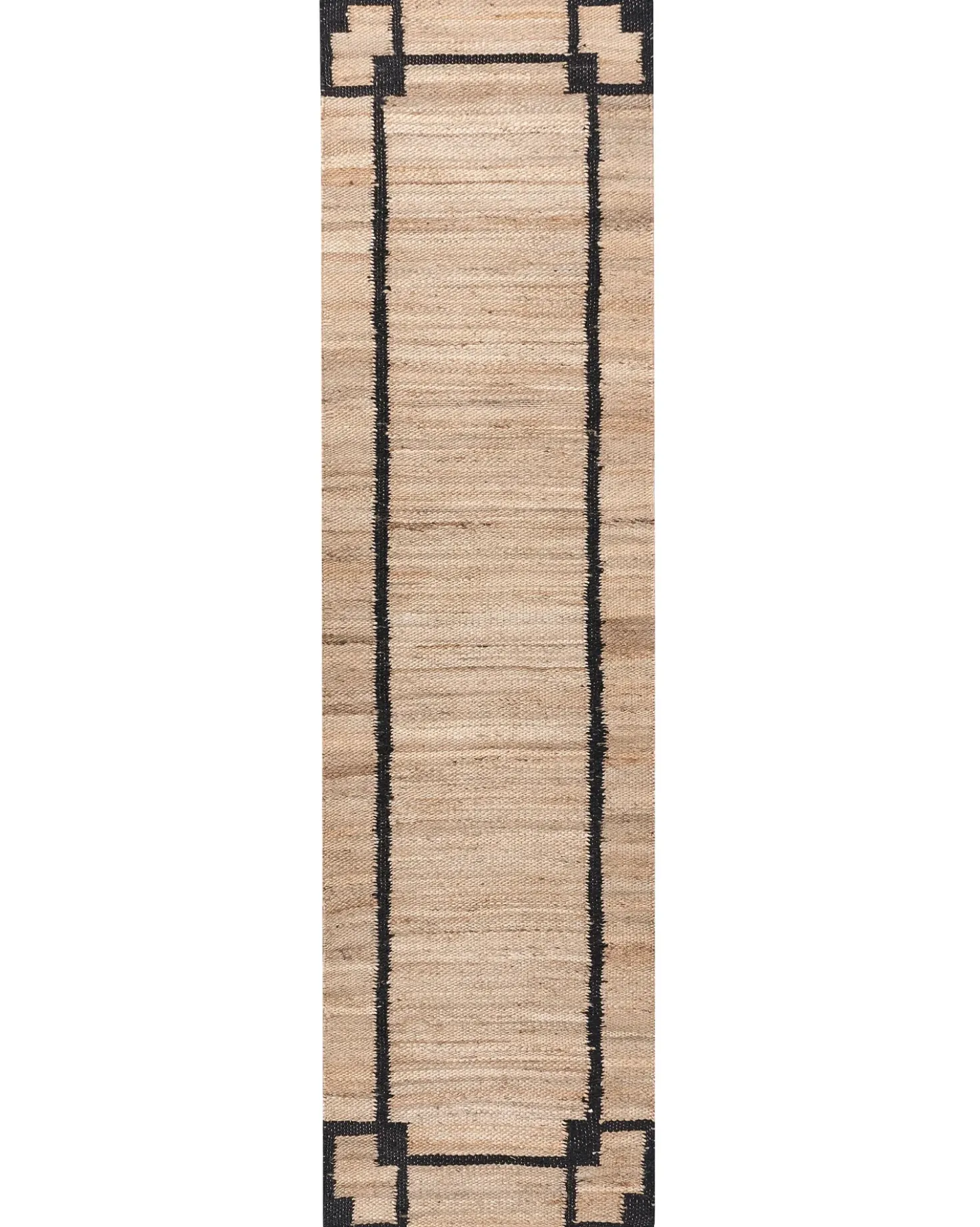 Tappeto GONDIA Nero/Beige 80 x 300 cm Iuta