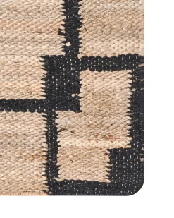 Tappeto GONDIA Nero/Beige 80 x 300 cm Iuta