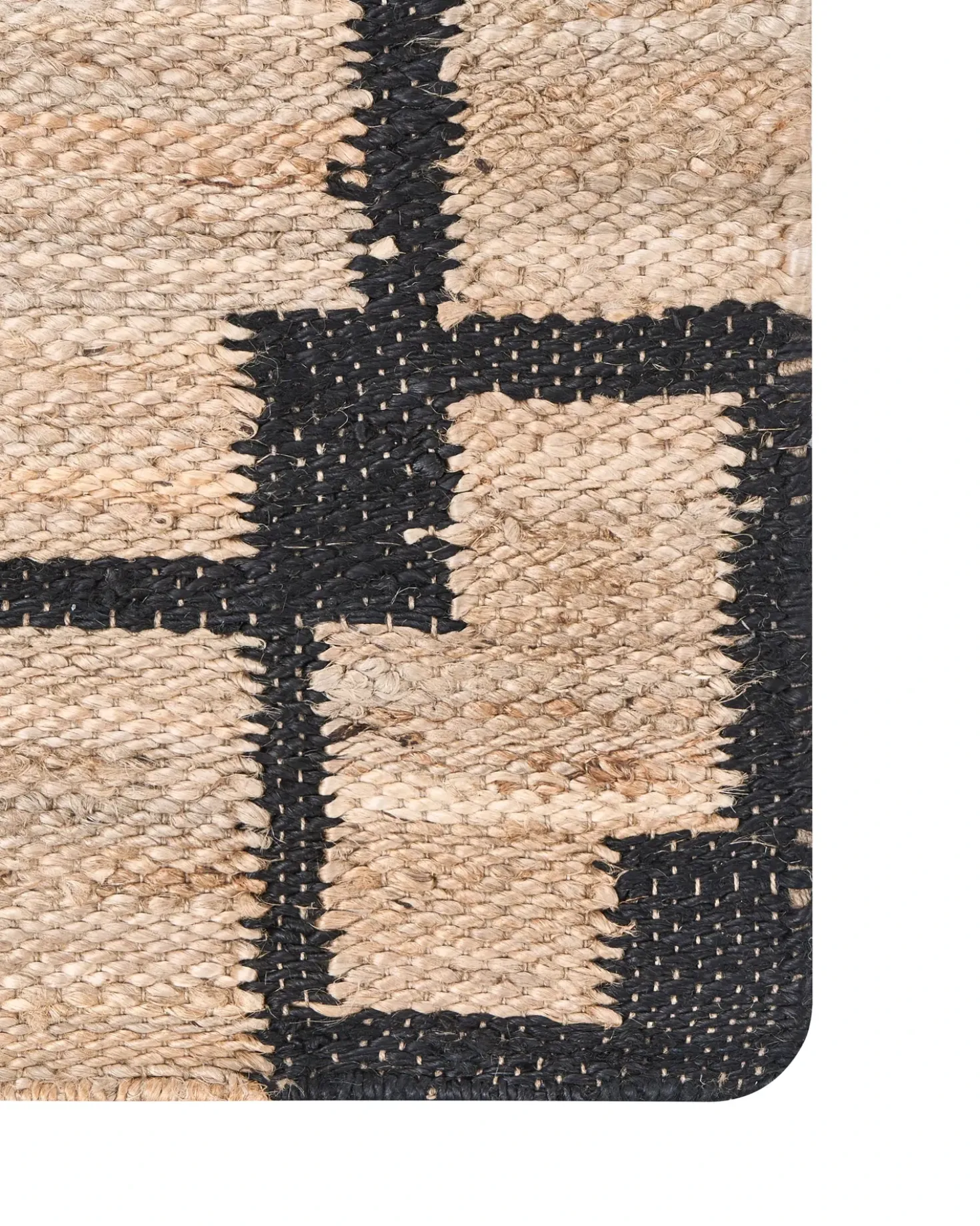 Tappeto GONDIA Nero/Beige 80 x 300 cm Iuta