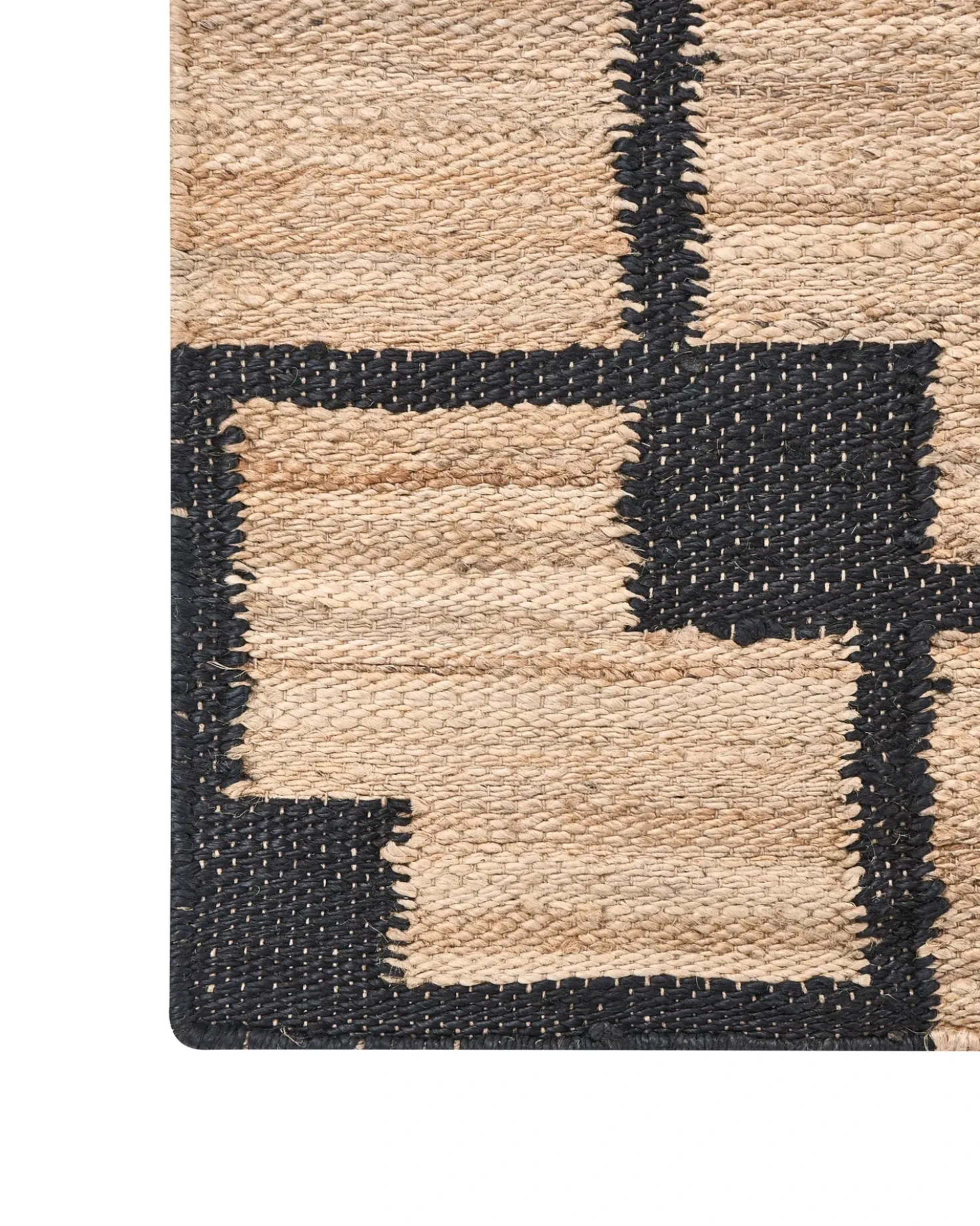 Tappeto GONDIA Nero/Beige 160 x 230 cm Iuta