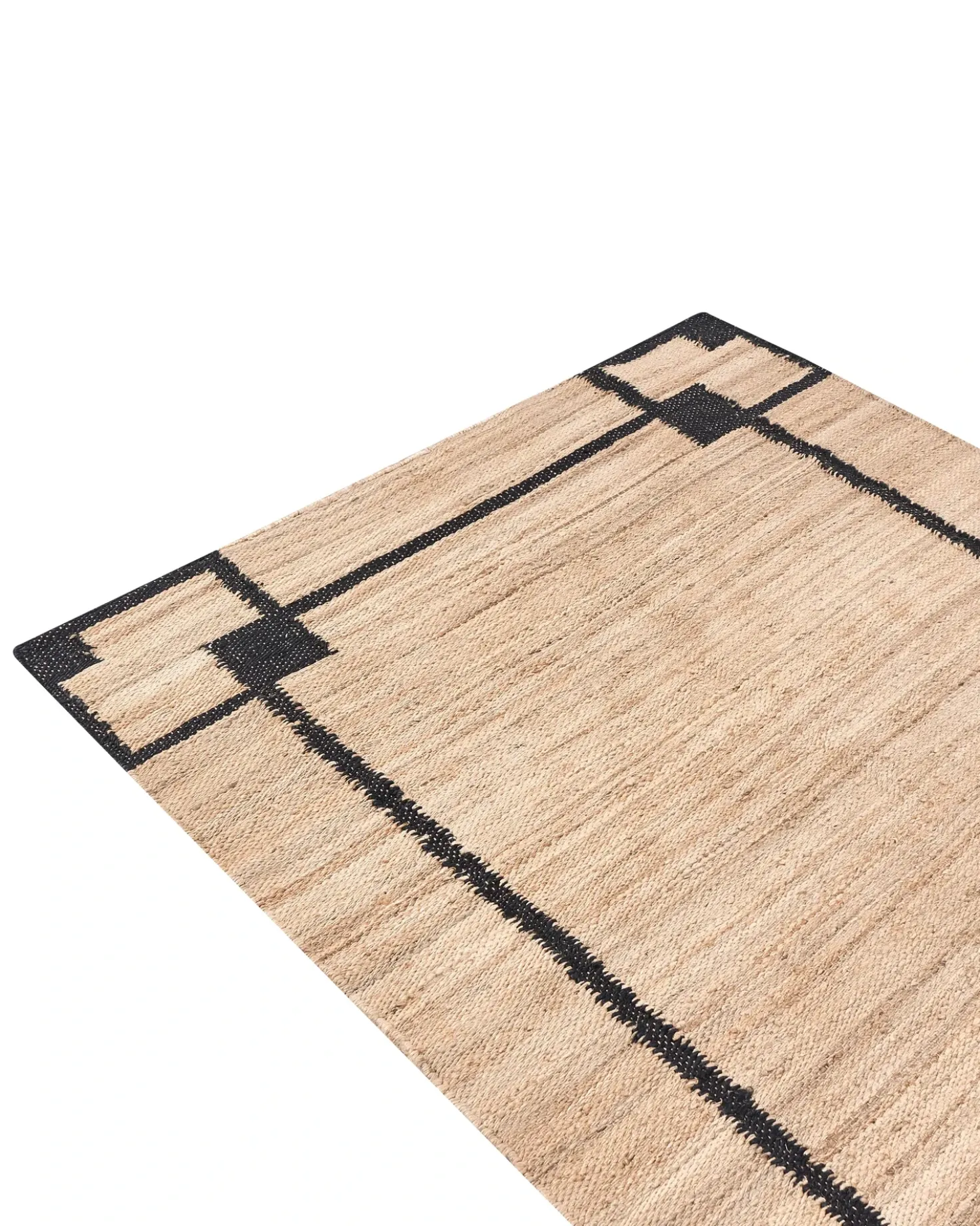 Tappeto GONDIA Nero/Beige 160 x 230 cm Iuta
