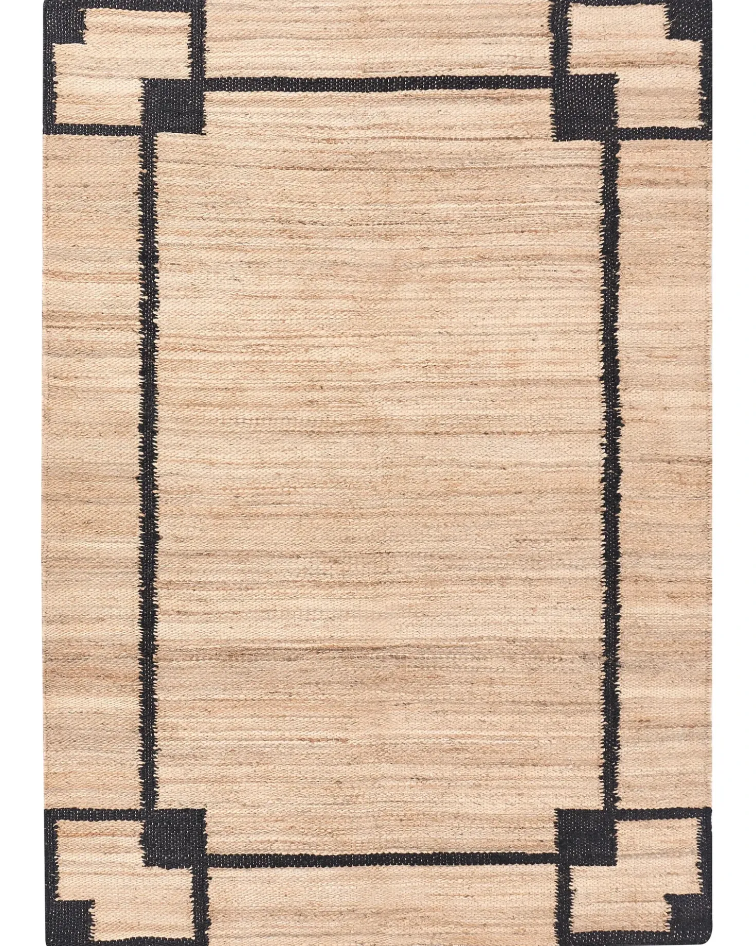 Tappeto GONDIA Nero/Beige 160 x 230 cm Iuta