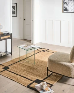 Tappeto GONDIA Nero/Beige 160 x 230 cm Iuta