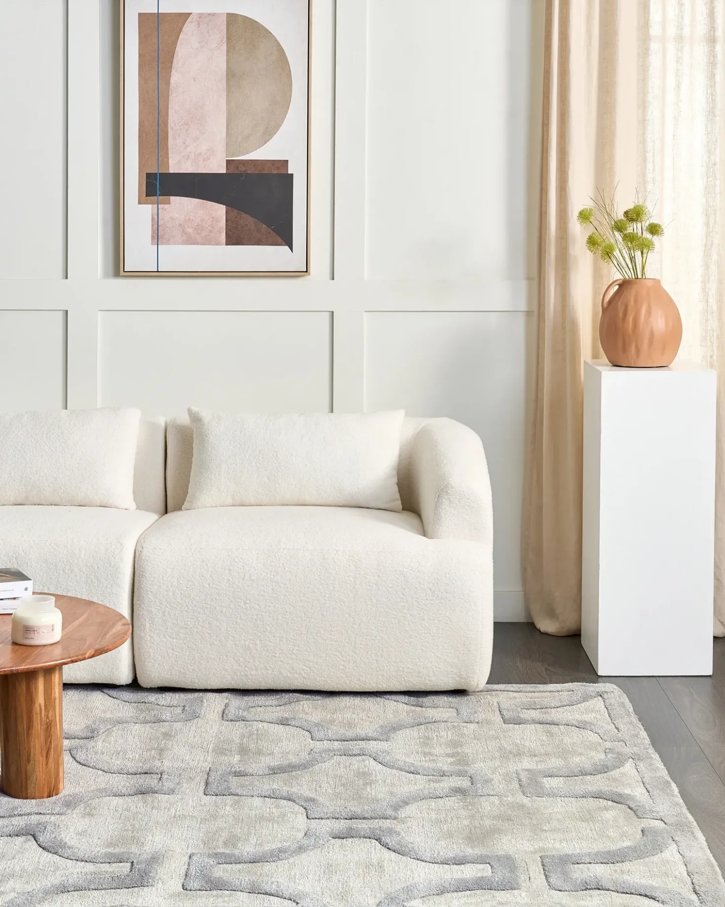 Tappeto GWANI Beige 160 x 230 cm Viscosa
