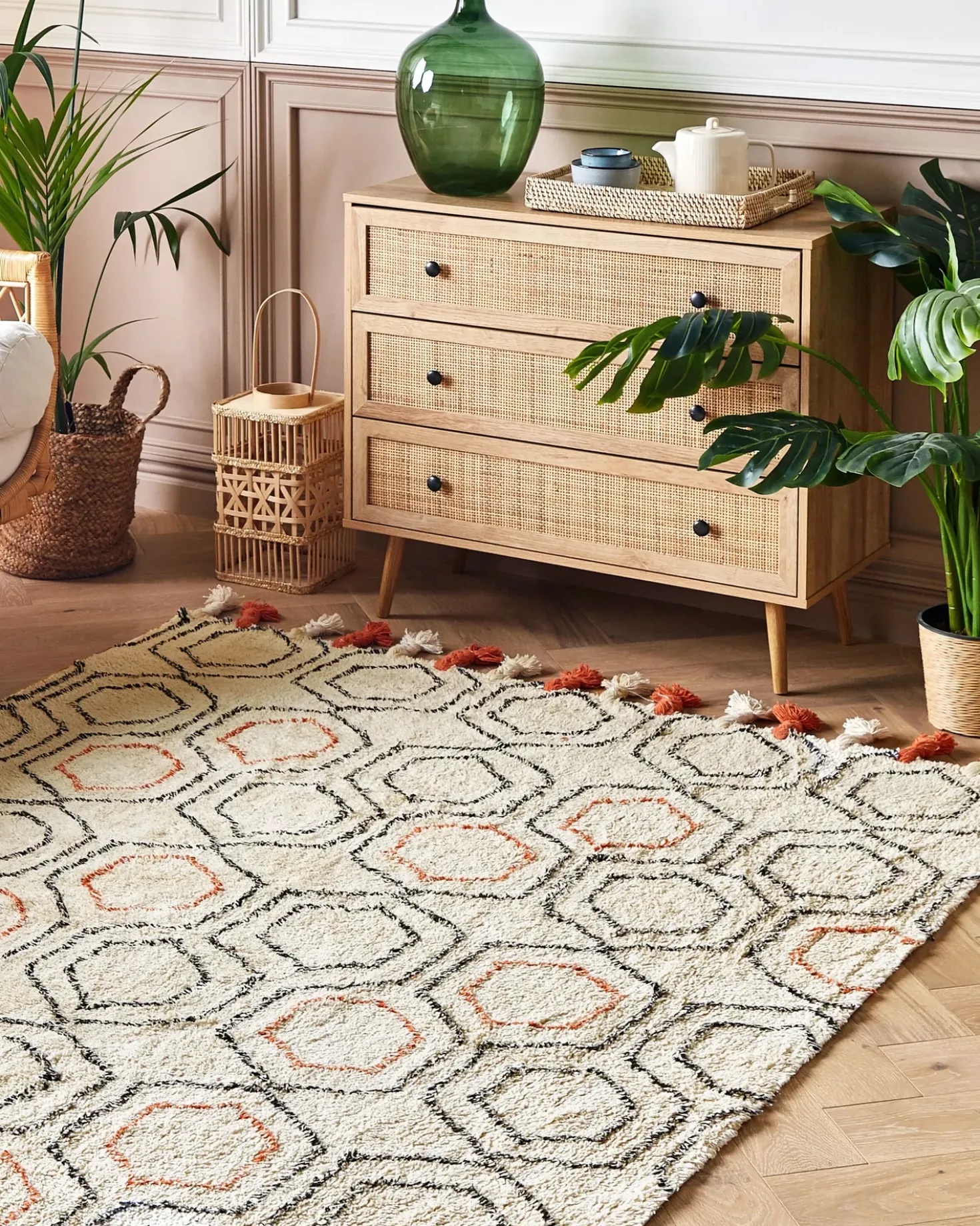 Tappeto HAJIPUR Beige 160 x 230 cm Cotone