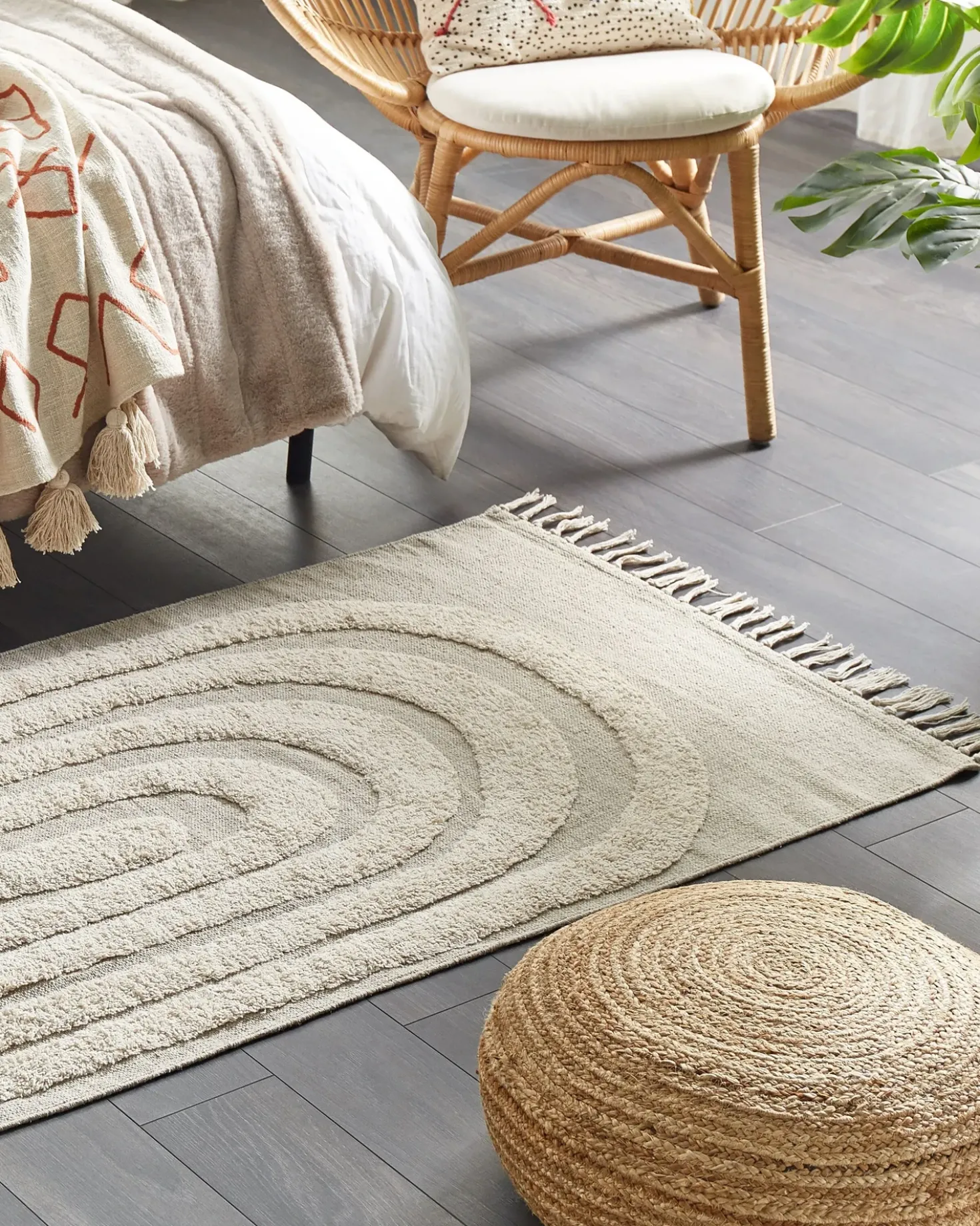 Tappeto HAKKARI Beige chiaro 80 x 150 cm Cotone