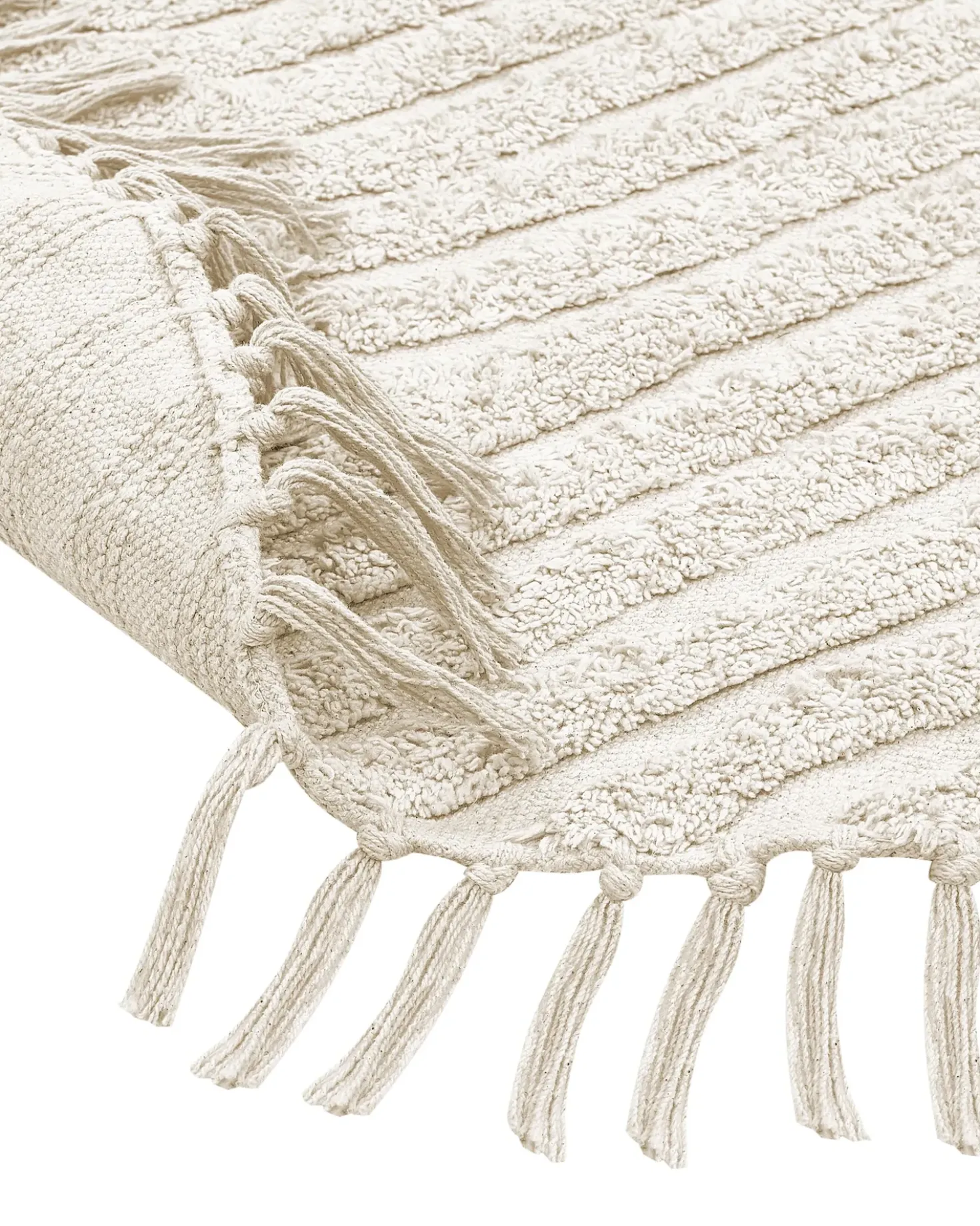 Tappeto HALFETI Beige chiaro ø 140 cm Cotone