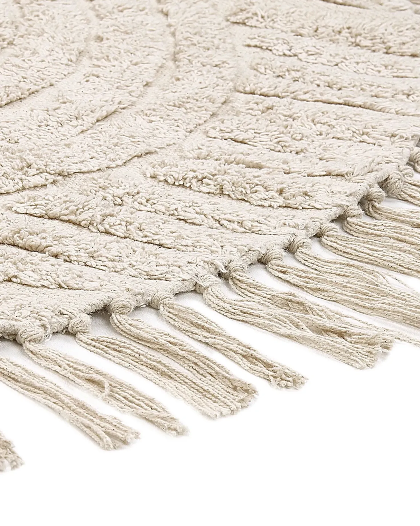 Tappeto HALFETI Beige chiaro ø 140 cm Cotone