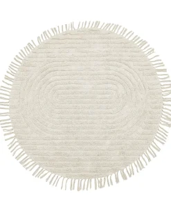 Tappeto HALFETI Beige chiaro ø 140 cm Cotone