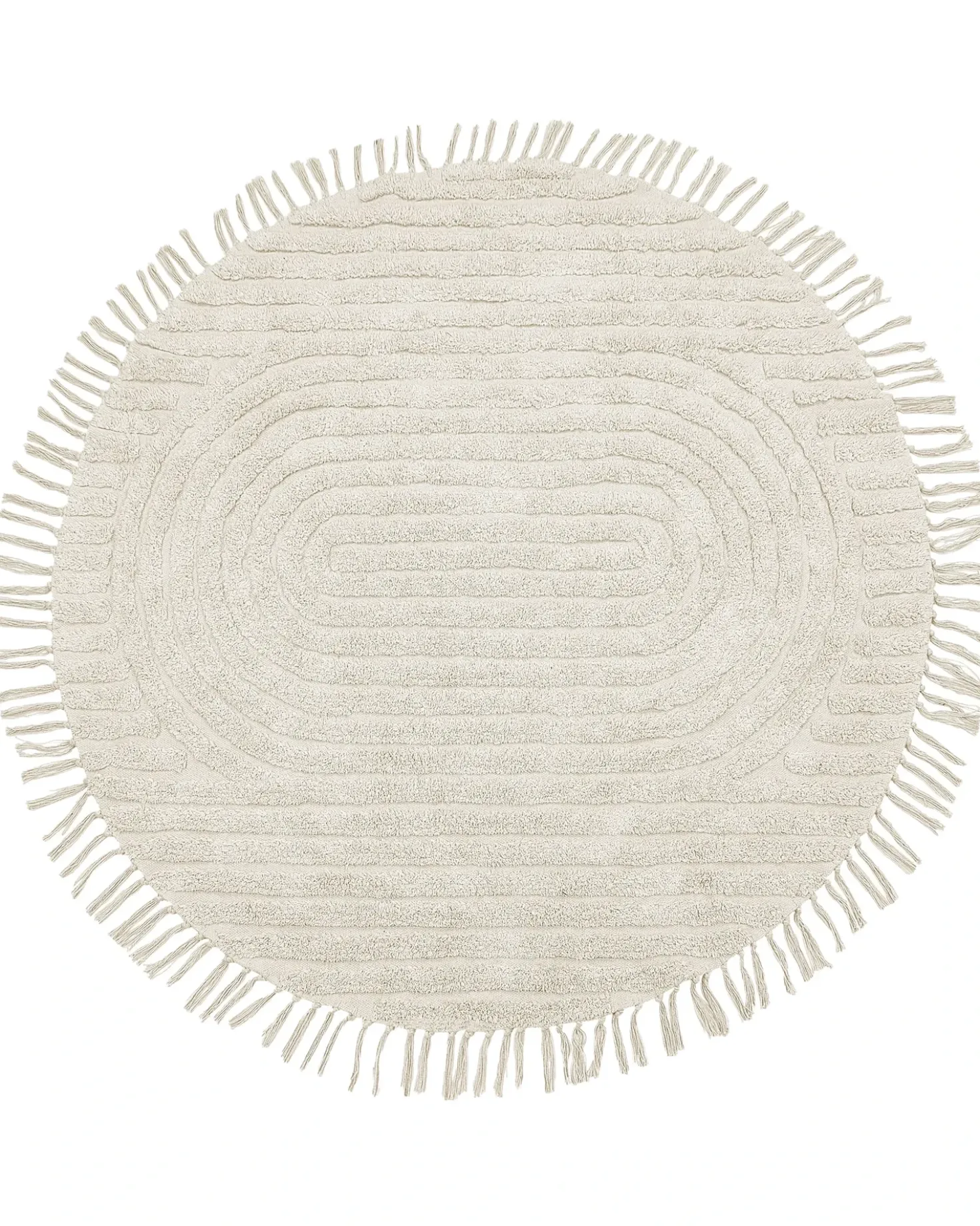 Tappeto HALFETI Beige chiaro ø 140 cm Cotone