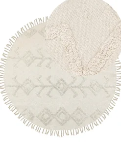 Tappeto HARRAN Beige chiaro ø 140 cm Cotone