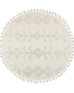 Tappeto HARRAN Beige chiaro ø 140 cm Cotone