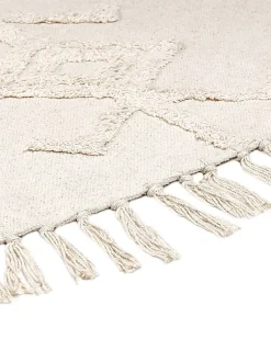 Tappeto HARRAN Beige chiaro ø 140 cm Cotone