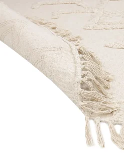 Tappeto HARRAN Beige chiaro ø 140 cm Cotone