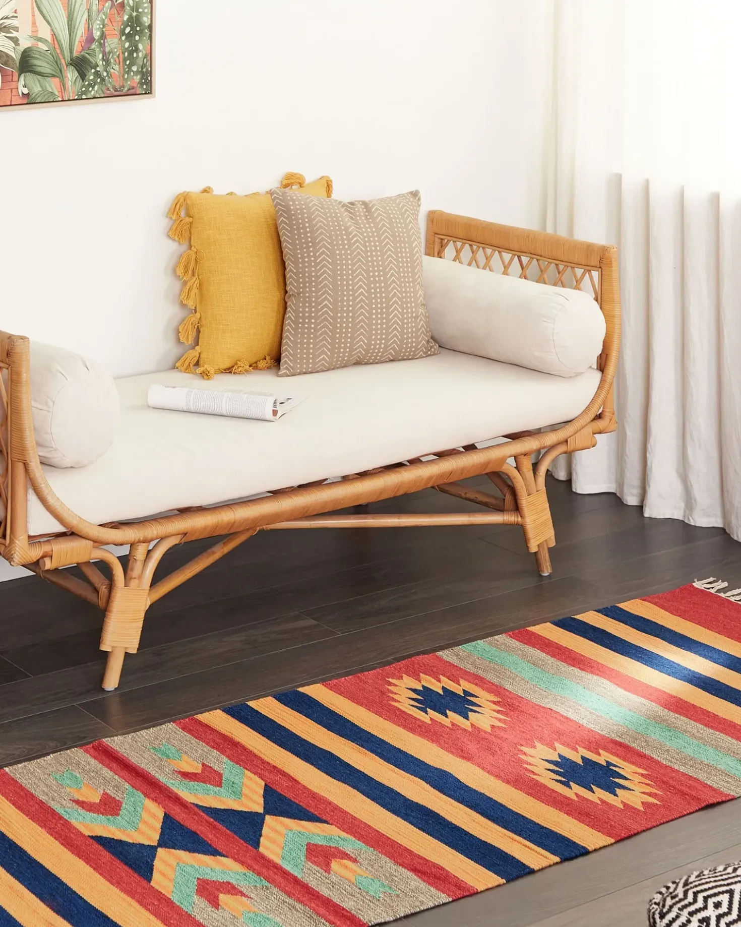 Tappeto HATIS Multicolore 80 x 300 cm Cotone Kilim