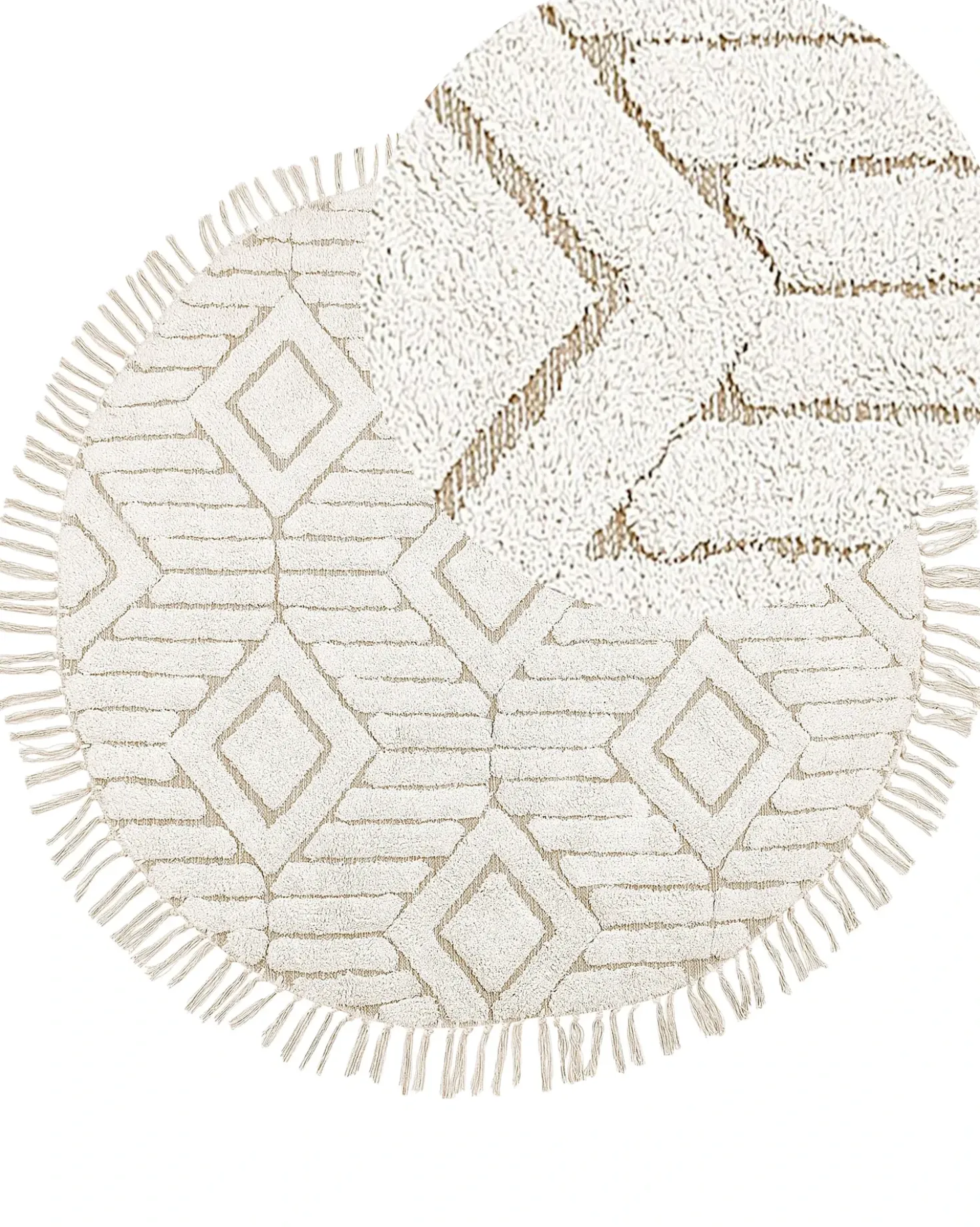 Tappeto HORASAN Beige chiaro ø 140 cm Cotone
