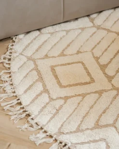 Tappeto HORASAN Beige chiaro ø 140 cm Cotone
