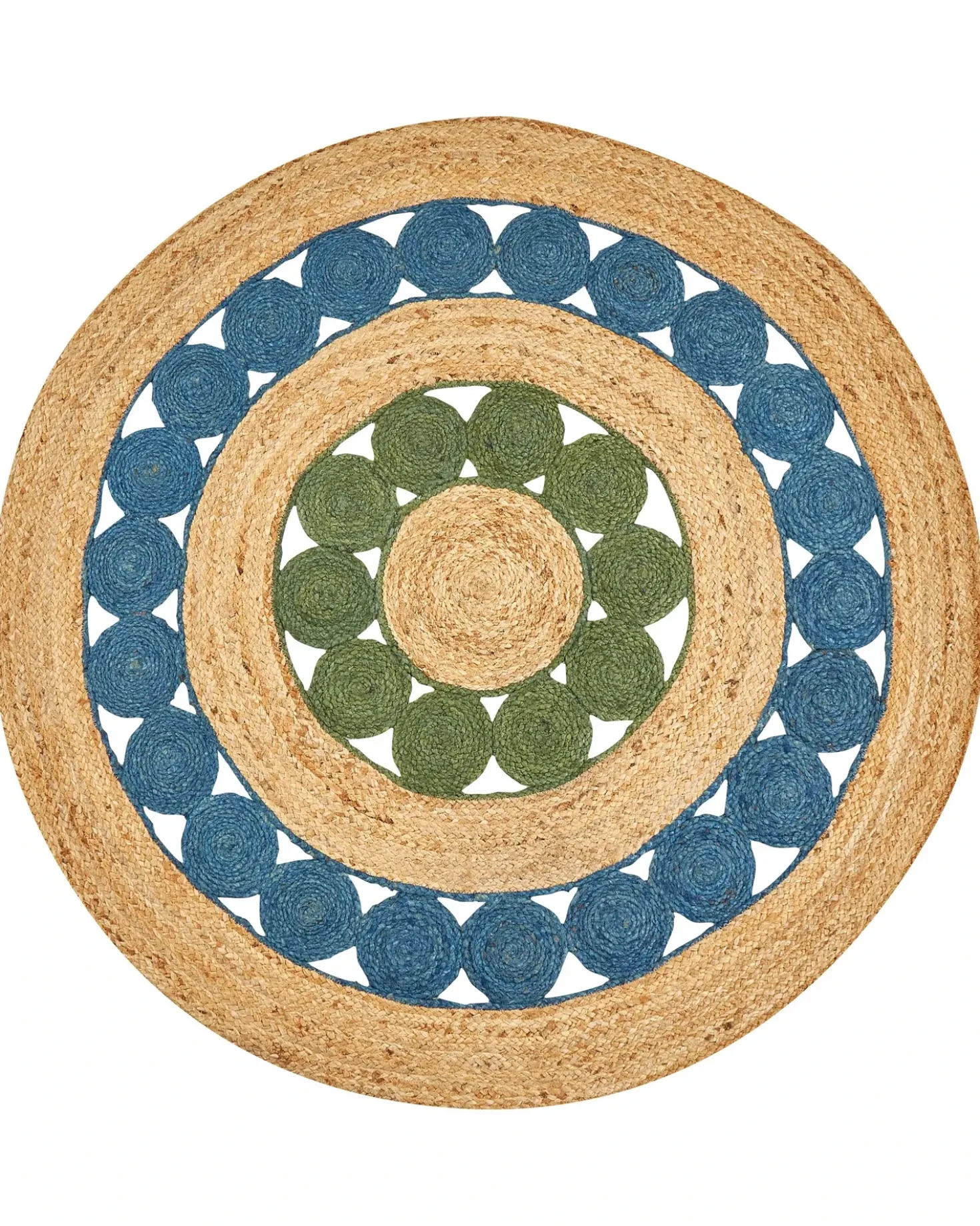 Tappeto HOVIT Verde Blu ø 140 cm Iuta