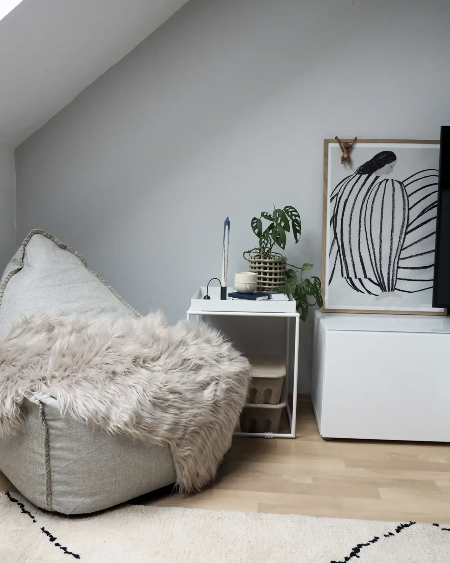 Tappeto in pelliccia sintetica MUNGO Beige 63 x 95 cm