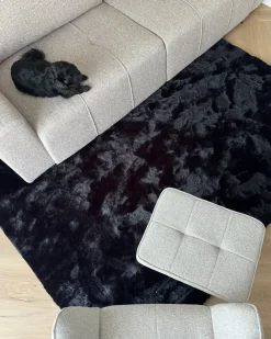 Tappeto in pelliccia sintetica MIRPUR Nero 160 x 230 cm
