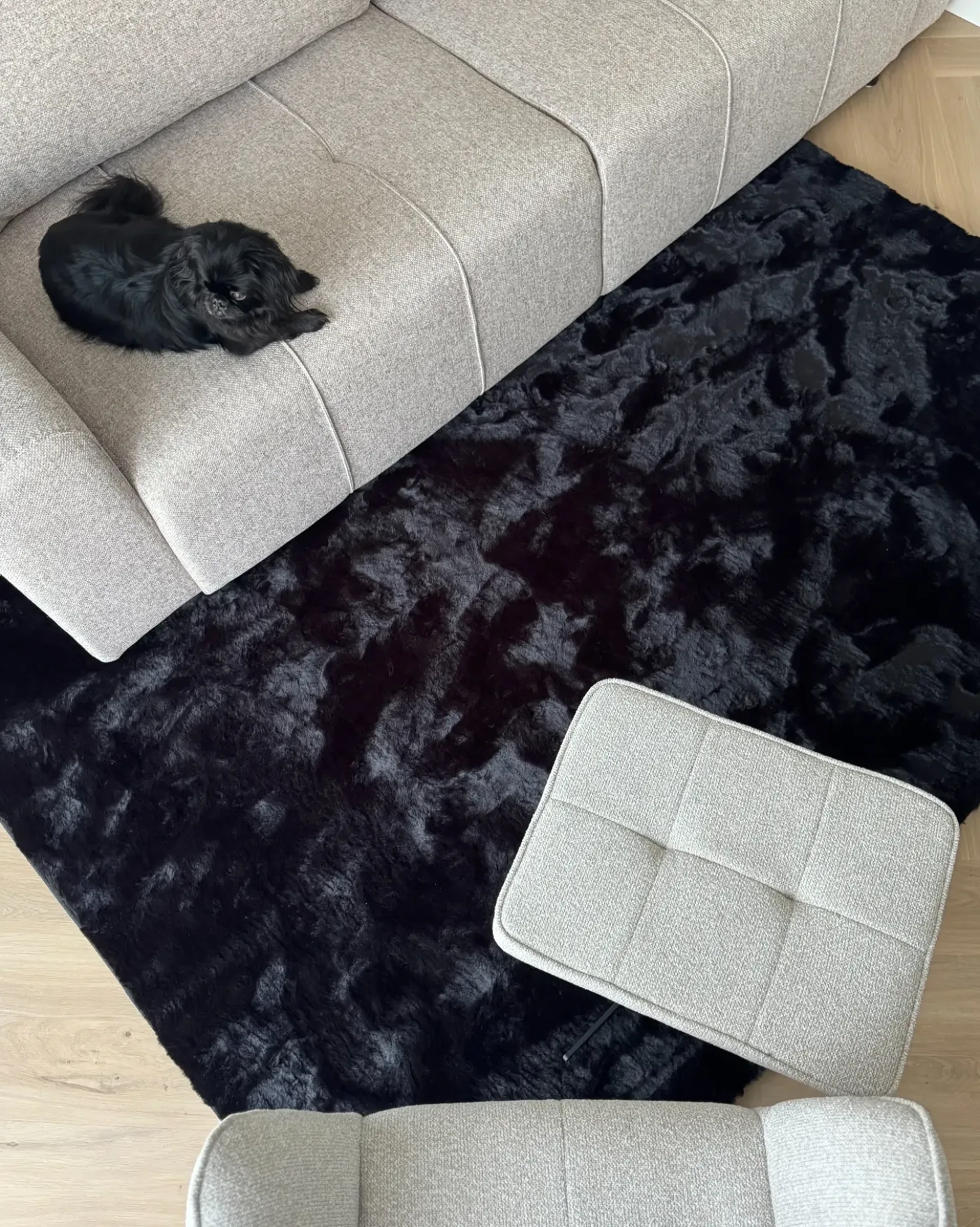 Tappeto in pelliccia sintetica MIRPUR Nero 160 x 230 cm
