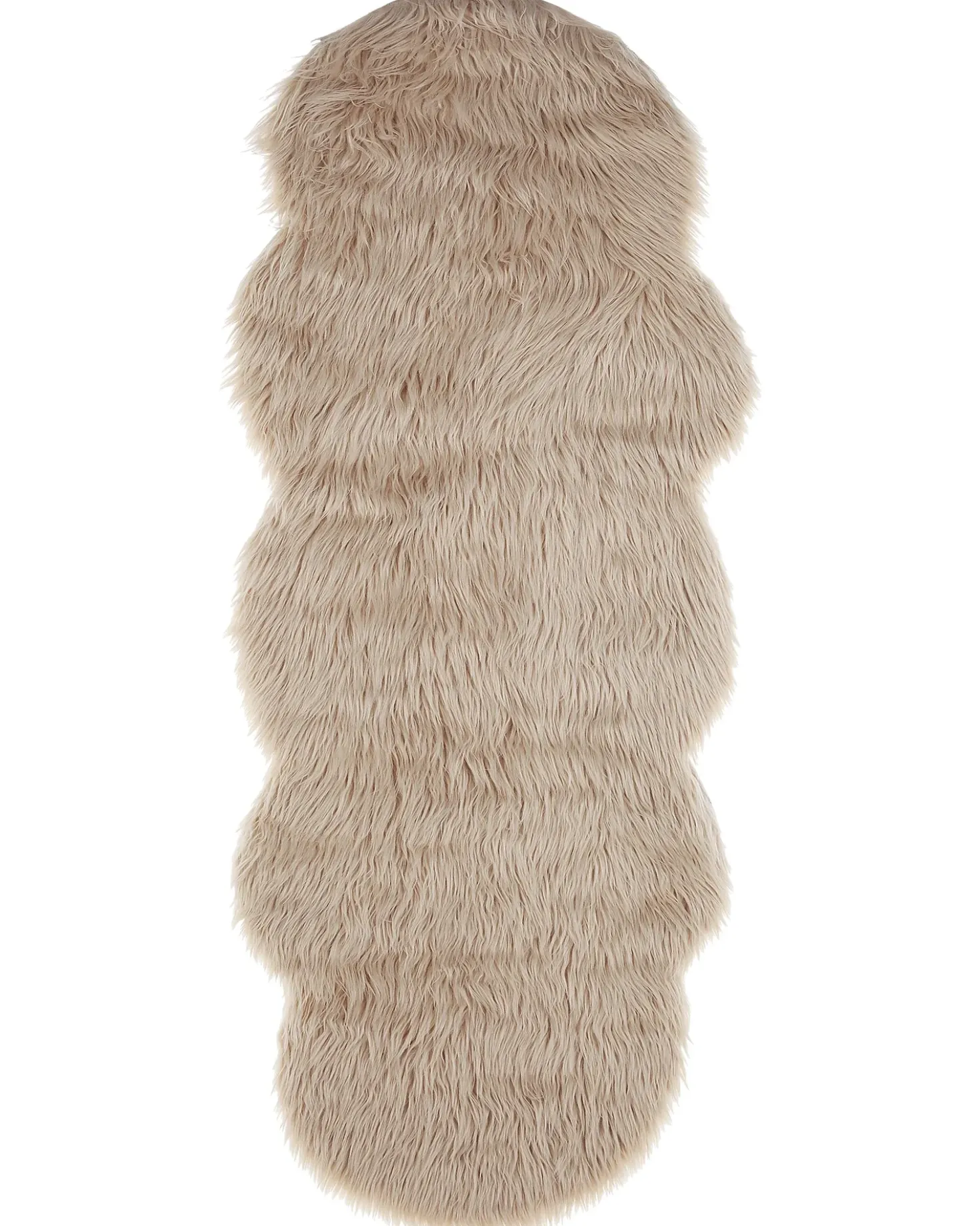 Tappeto in pelliccia sintetica MAMUNGARI Beige sabbia 60 x 180 cm