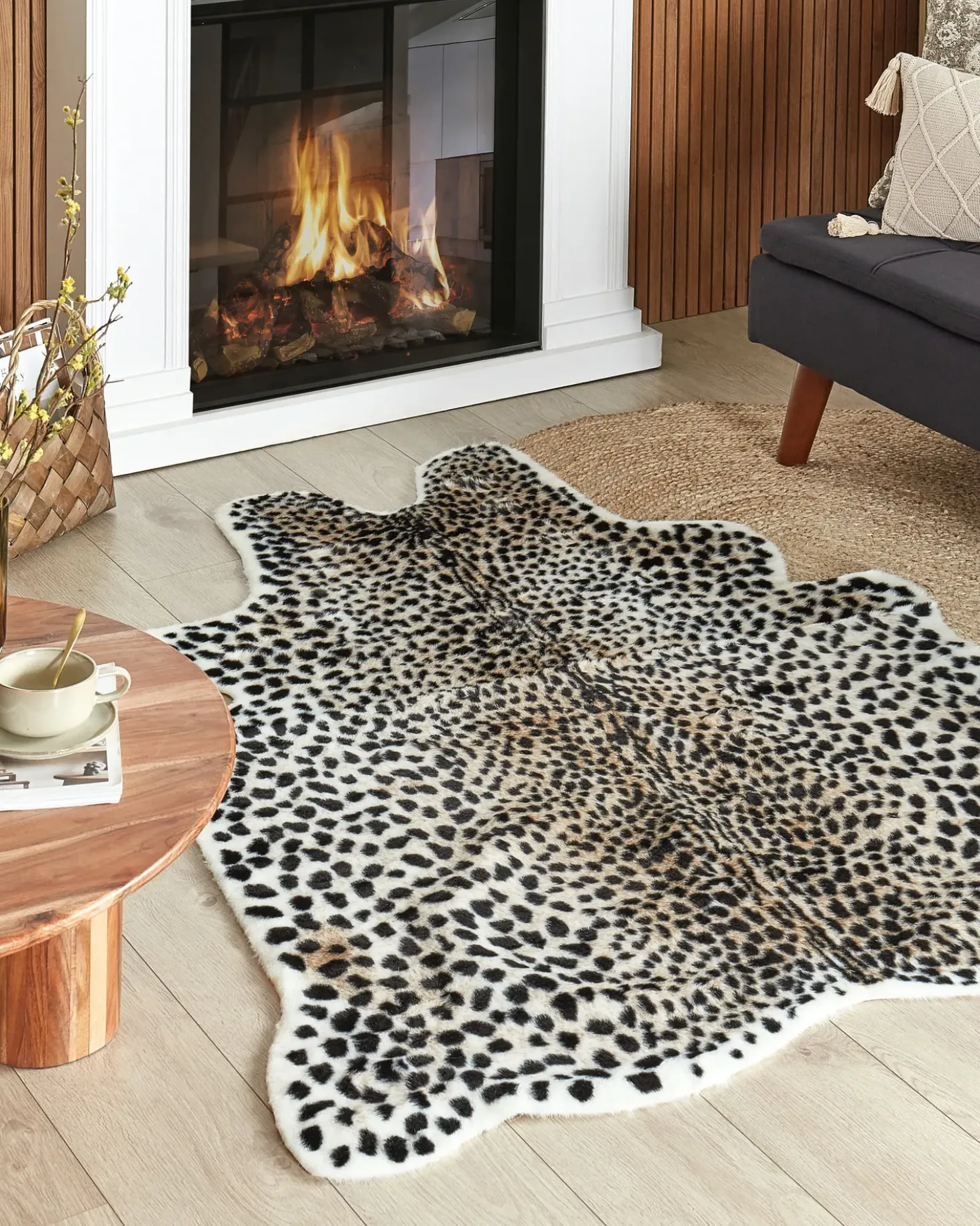 Tappeto in pelliccia sintetica OSSA Beige 130 x 170 cm