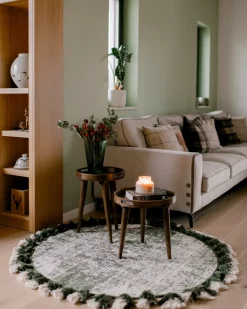 Tappeto KAHTA Verde ø 120 cm Cotone
