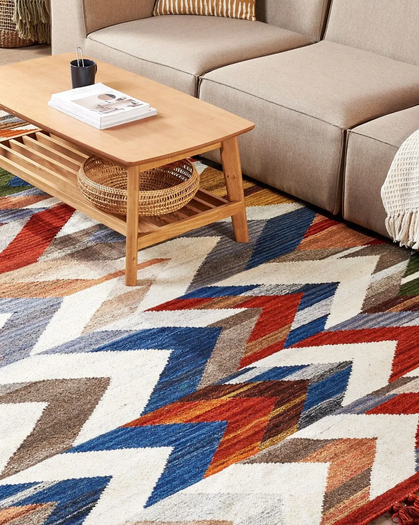 Tappeto KANAKERAVAN Multicolore 200 x 300 cm Lana Kilim