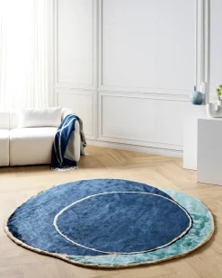 Tappeto KANRACH Blu marino 200 x 200 cm Viscosa