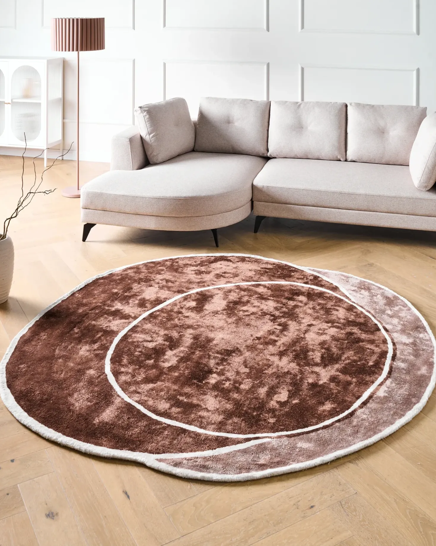 Tappeto KANRACH Marrone 200 x 200 cm Viscosa